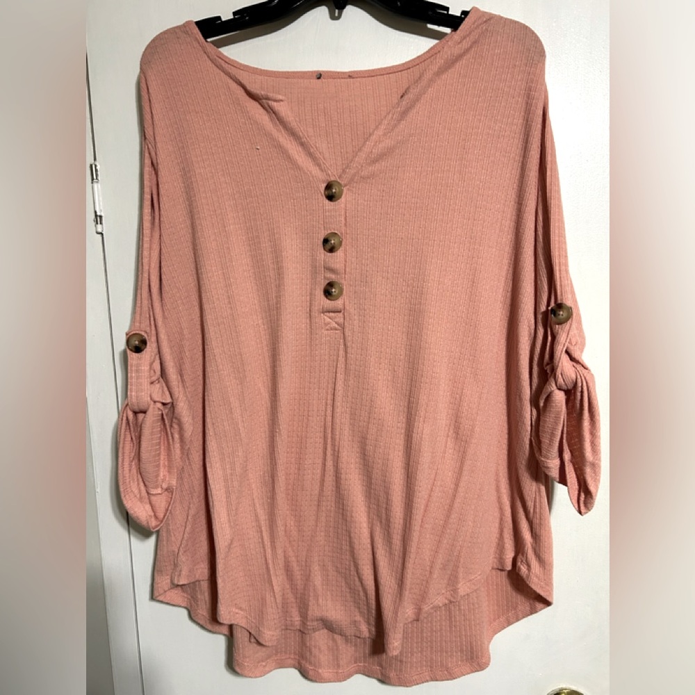 Women's Peach color Button-Down Top